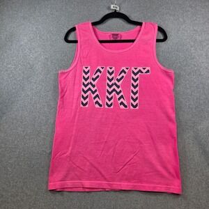 Comfort Colors KKG Kappa Kappa Gamma Sorority Tank Top Pink Chevron Fleur De Lis